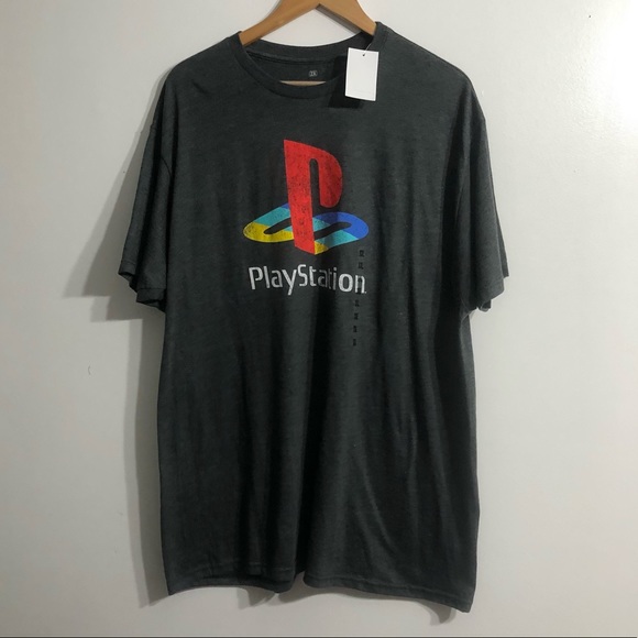 T-Shirt Play Station Graphic crewneck short sleeves for men gray. 2X - Picture 1 of 1